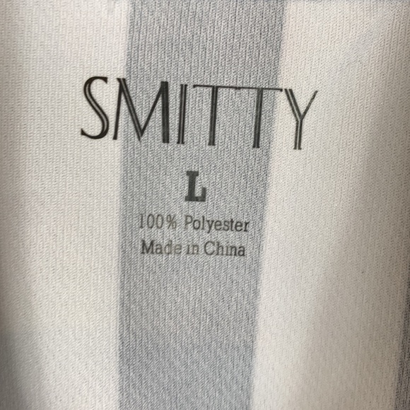 Smitty black/white striped referee short sleeved shirt size large 1/4 zip pocket - Picture 5 of 6